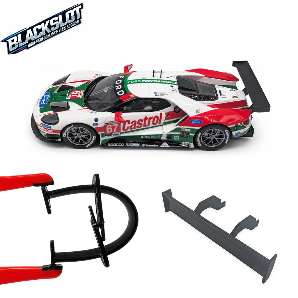 [Black-1008-1008] Carrera 124 Ford GT Race Car Flex-Spoiler von Blackslot