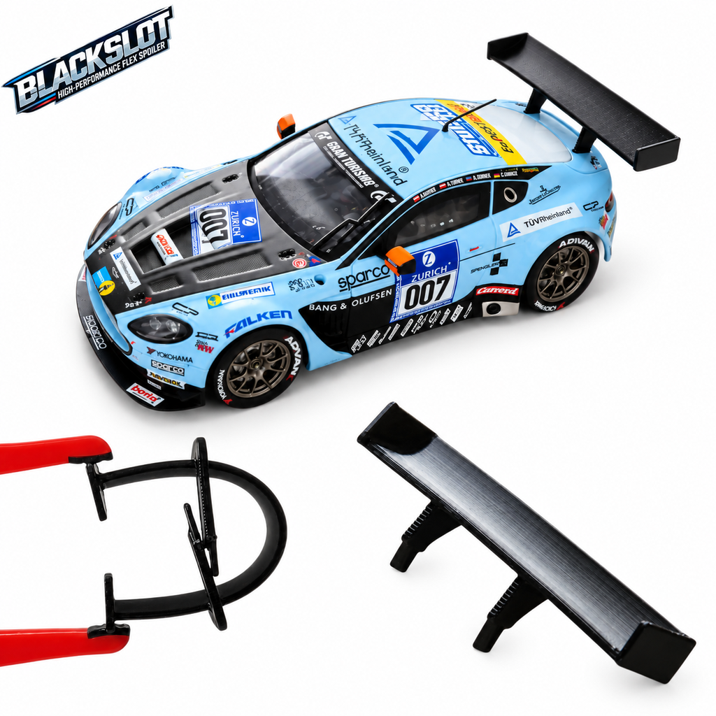 [Black-0035-0035] Carrera 132 Aston Martin V12 Vantage GT3 Flex-Spoiler von Blackslot
