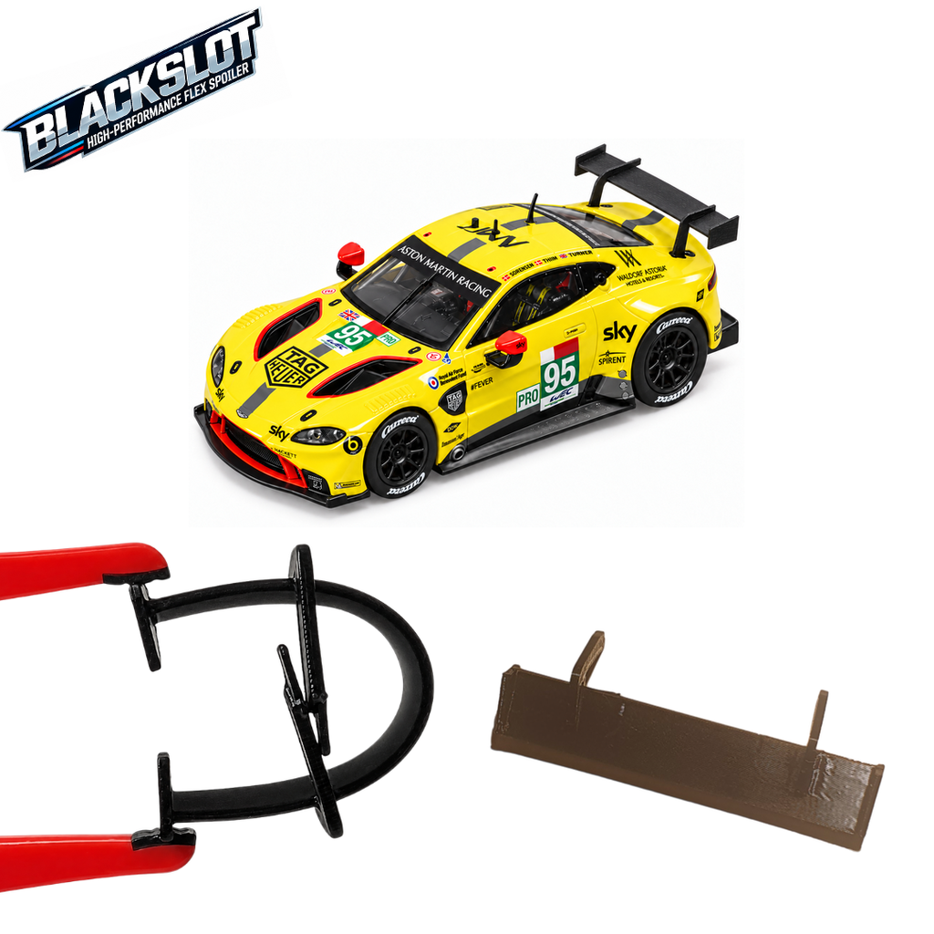 [Black-0001-0001] Carrera 132 Aston Martin Vantage GT3 Flex-Spoiler von Blackslot