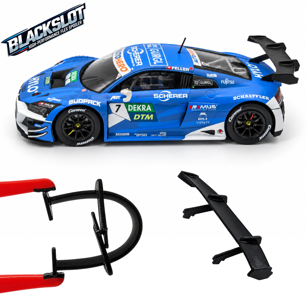 [Black-0002-0002] Carrera 132 Audi R8 LMS GT3 evo II Flex-Spoiler von Blackslot