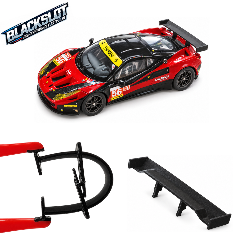 [Black-0036-0036] Carrera 132 Ferrari 458 Italia GT2 Flex-Spoiler von Blackslot