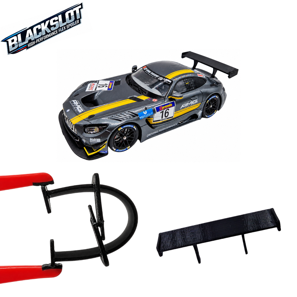 [Black-0015-0015] Carrera 132 Mercedes AMG GT3 Flex-Spoiler von Blackslot