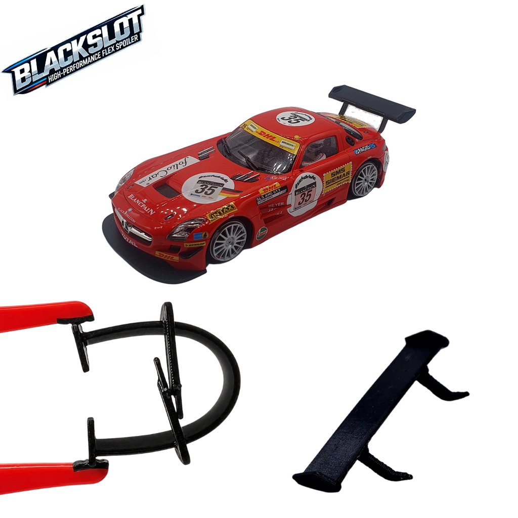 [Black-0018-0018] Carrera 132 Mercedes-Benz SLS AMG GT3 Flex-Spoiler von Blackslot