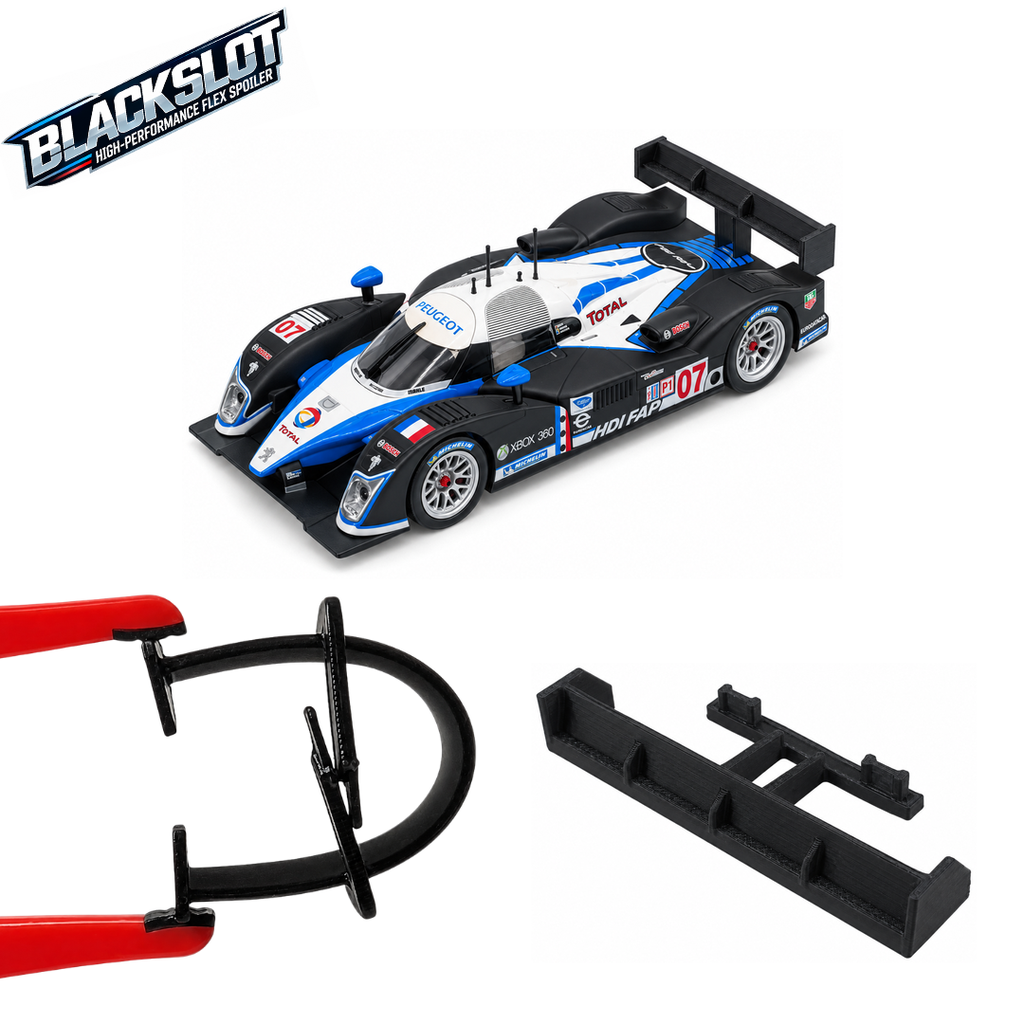 [Black-0010-0010] Carrera 132 Peugeot 908 HDI FAP Flex-Spoiler von Blackslot