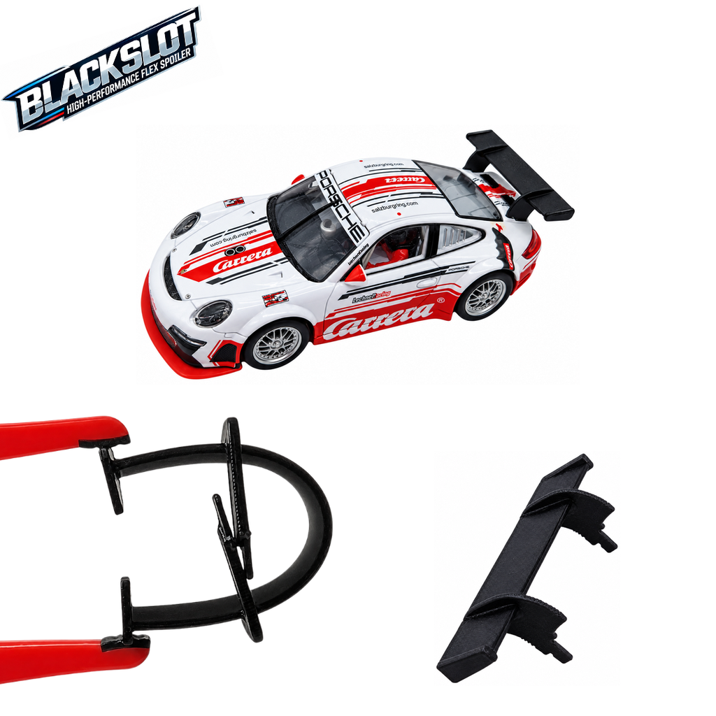 [Black-0024-0024] Carrera 132 Porsche 911 GT3 RSR Flex-Spoiler von Blackslot
